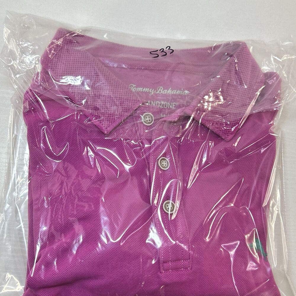 Tommy Bahama Islandzone Men's Short Sleeve Supima Pink Polo Shirt - Size M - Picture 10 of 10